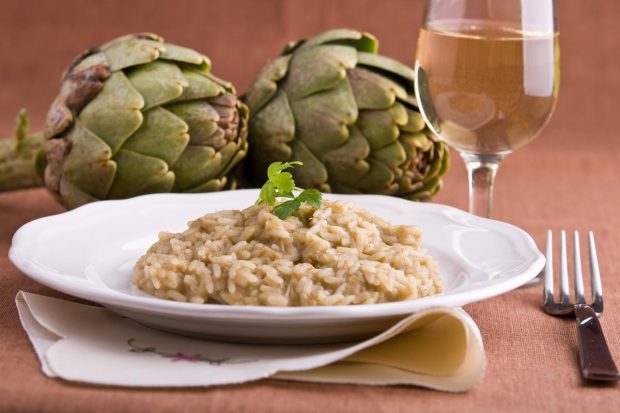 risotto ai carciofi e pecorino