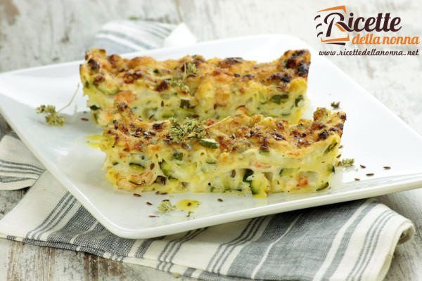 Lasagne bianche alle zucchine e gamberetti