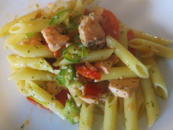 Penne salmone e nasello ricetta e foto