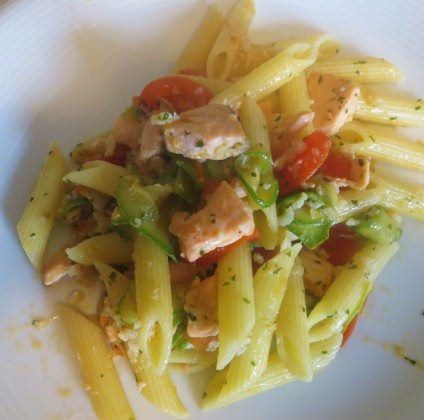 Penne salmone e nasello ricetta e foto