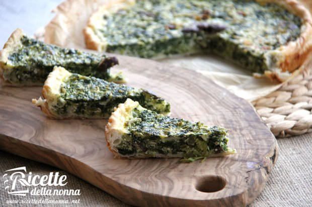 Torta salata con cime di rapa