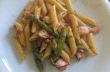 Penne con polpo e asparagi