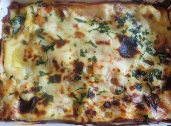 Lasagne bianche gamberi e calamari ricetta e foto