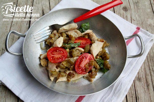 Straccetti di tacchino e melanzane