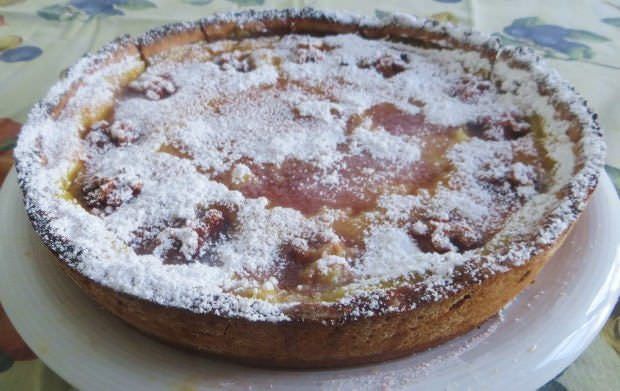 Crostata al cacao con pere e crema al limone ricetta e foto