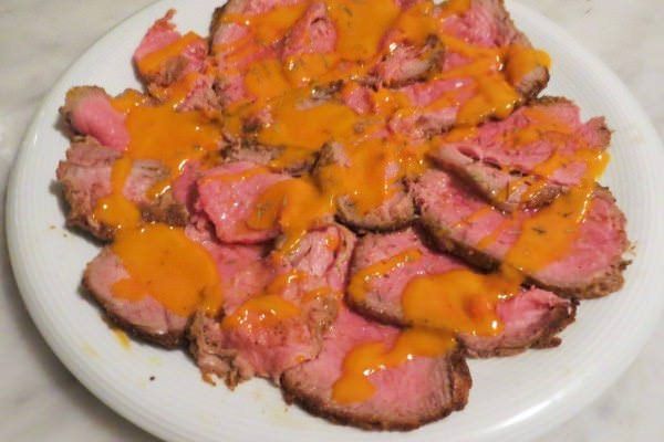 Roastbeef con emulsione di pomodorini