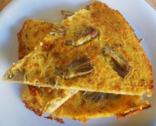 Farinata di ceci con porri e carciofi ricetta e foto