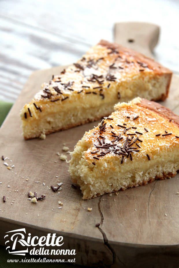 Crostata biancaneve cocco e panna ricetta e foto