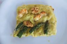 Lasagne al pesto di asparagi e noci