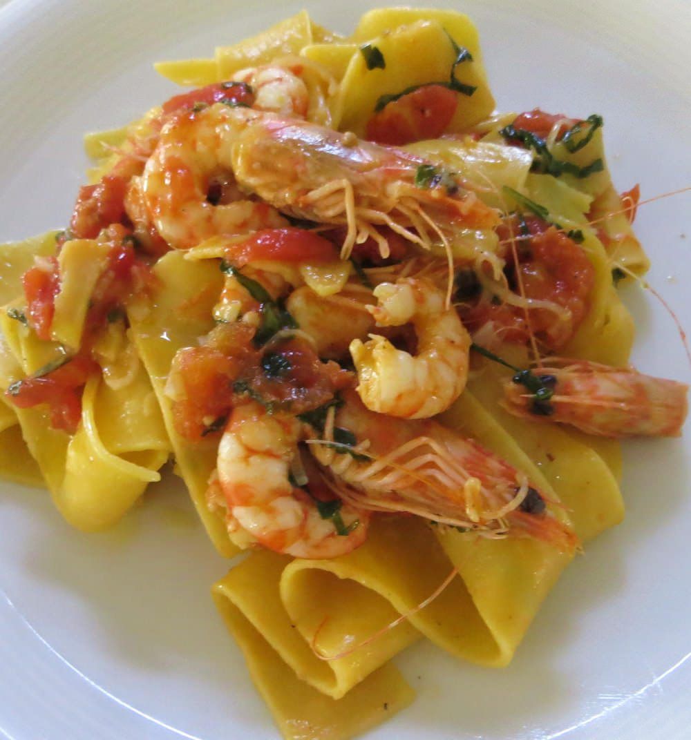 pappardelle estive con  gli sparnocchi