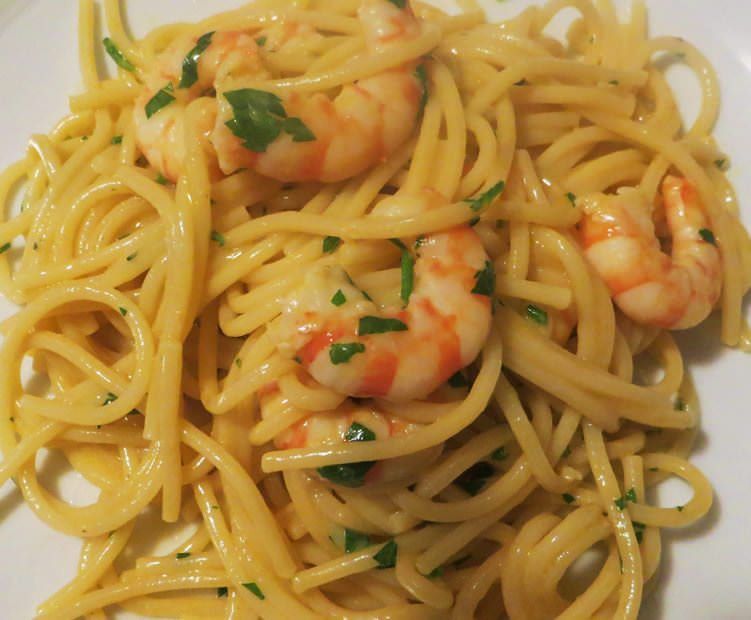 spaghetti e gamberi