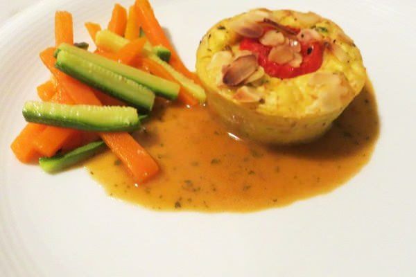 Flan di patate e verdurine in agrodolce