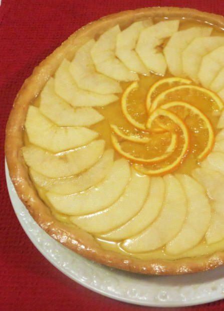 crostata alla ricotta, mela  e arancia