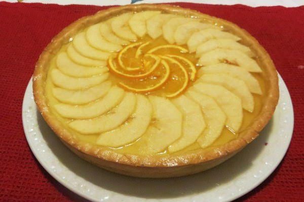 Crostata di ricotta, mela e arance
