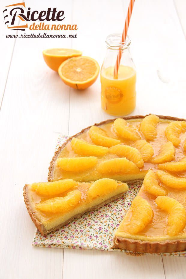 Foto crostata farina di marroni e crema di arancio