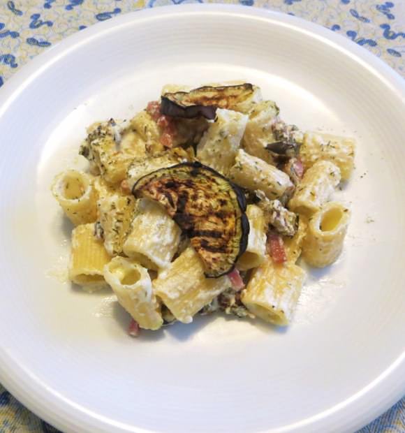 pasta con melanzane grigliate