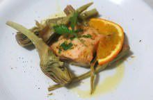 Salmone, carciofi e agrumi