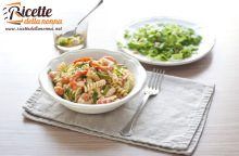 Fusilli freddi con scarola e gamberi