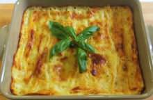 Lasagne ai formaggi e basilico