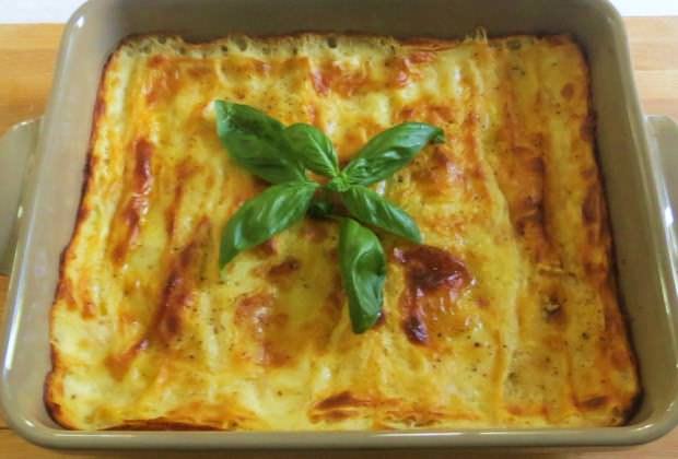 Lasagne ai formaggi e basilico