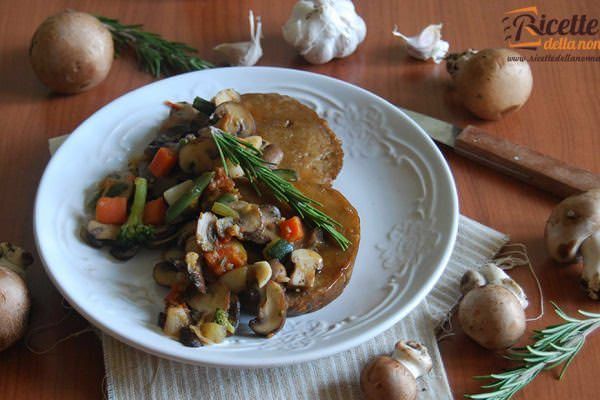 Scaloppine di seitan con funghi e verdure