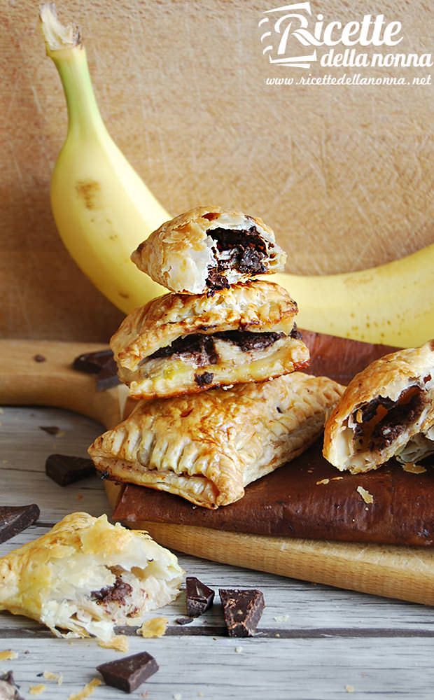 fagottini di banane e cioccolato