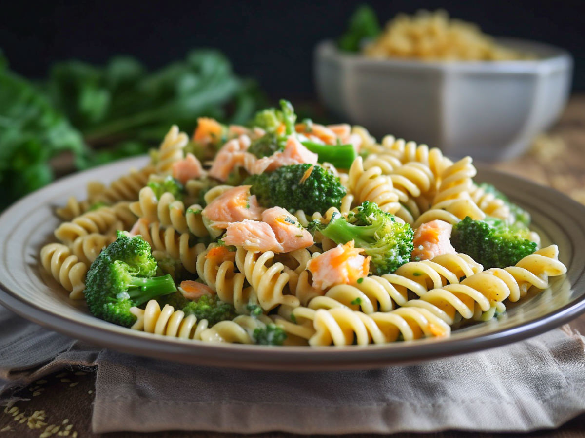 Pasta con salmone e broccoli