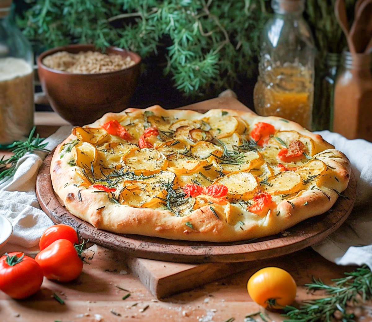 Focaccia con patate e rosmarino