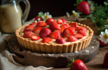 Crostata di crema di riso e fragole