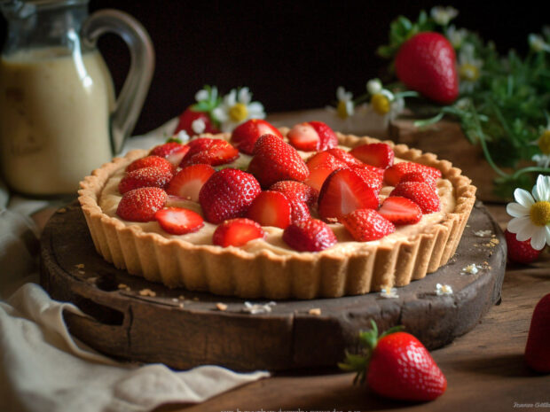 Crostata di crema di riso e fragole