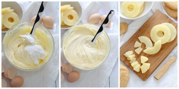 Preparazione tiramisù all'ananas