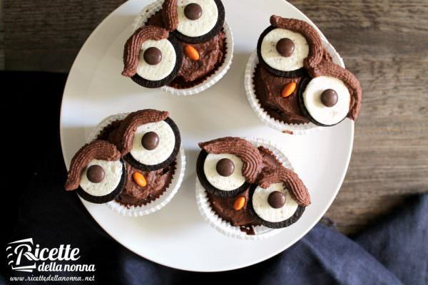 Cupcake civetta di Halloween