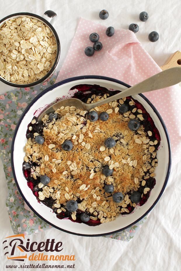 Foto crumble mirtilli e fiocchi d'avena