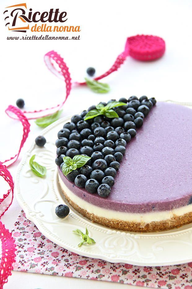 Foto cheesecake ai mirtilli