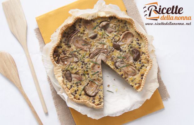 Ricetta torta salata funghi e lenticchie