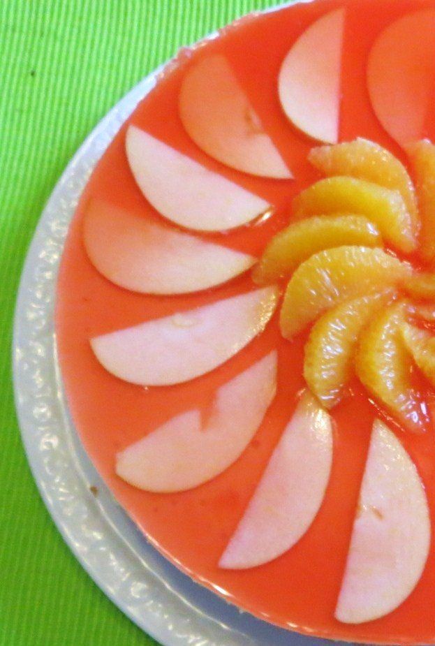 Torta soffiata al mascarpone, mele,arance rosse e bionde