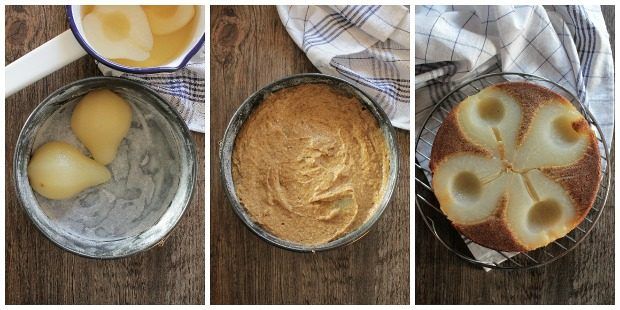 Preparazione torta rovesciata alle pere e zenzero