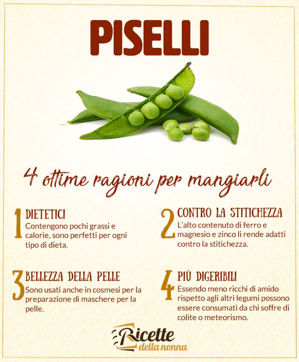 4 motivi per mangiare i piselli