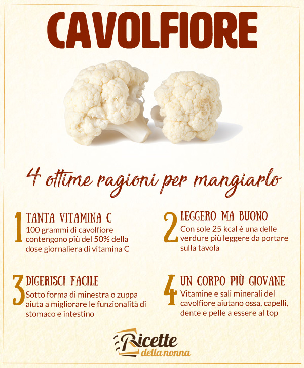 Cavolfiore benefici