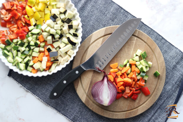 Preparazione verdure al forno