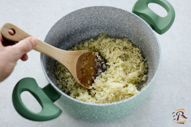 Preparazione risotto al limone