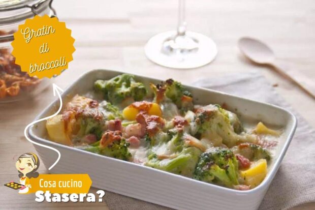 Gratin di broccoli e pancetta