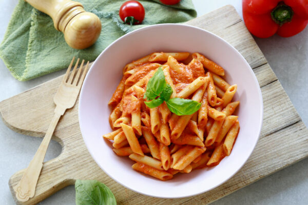 Pasta con crema di peperoni