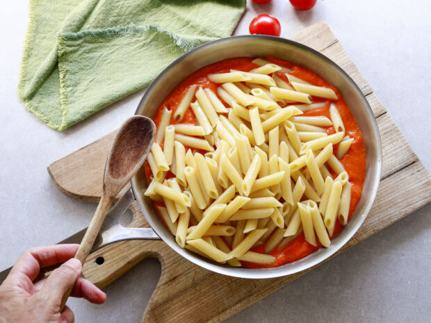 Pasta con crema di peperoni