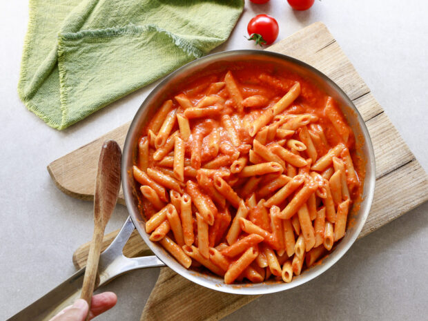 Pasta con crema di peperoni