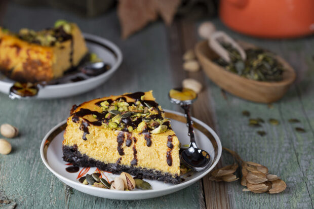 Cheesecake alla zucca e cioccolato