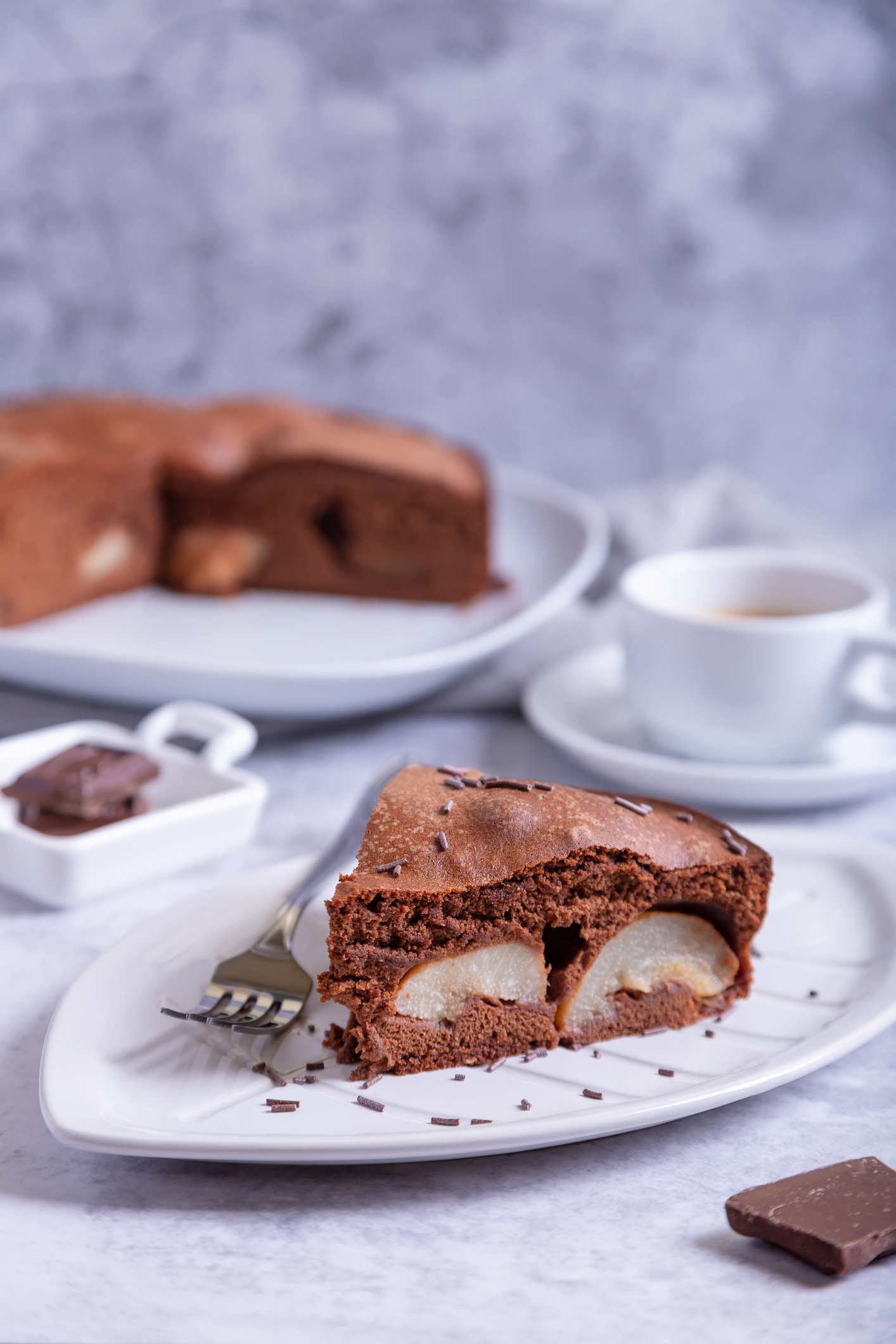 Torta di pere e cioccolato morbida