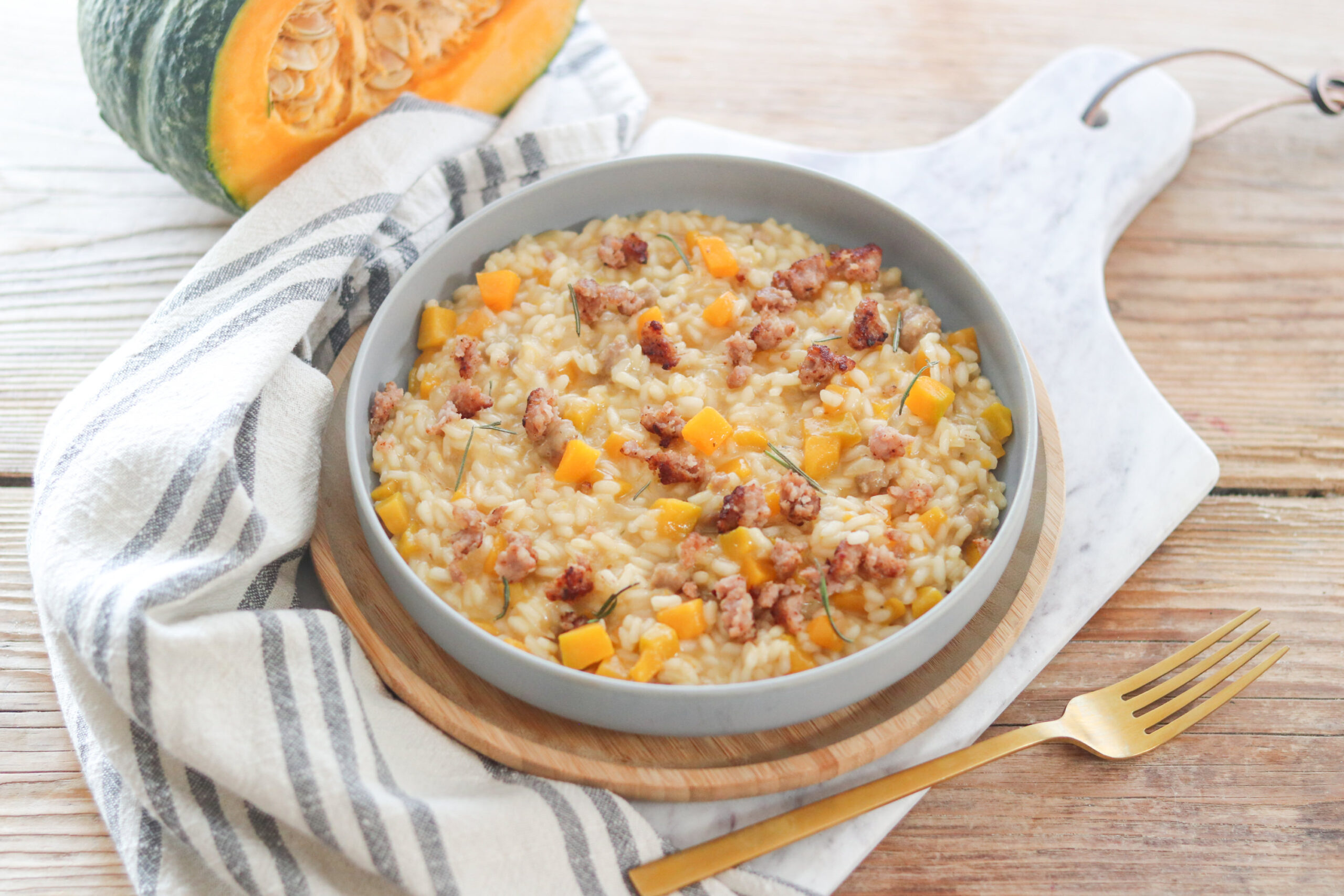 risotto zucca e salsiccia cannavacciuolo
