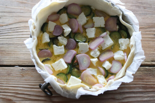 Torta salata zucchine e feta