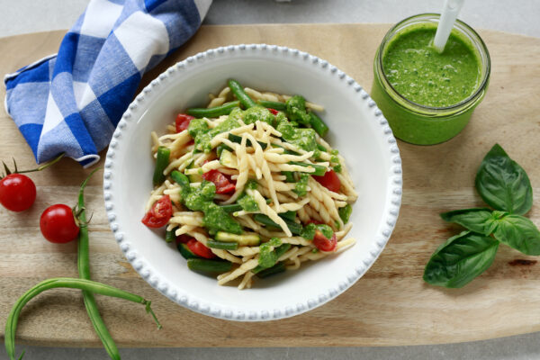 Trofie con verdure e pesto